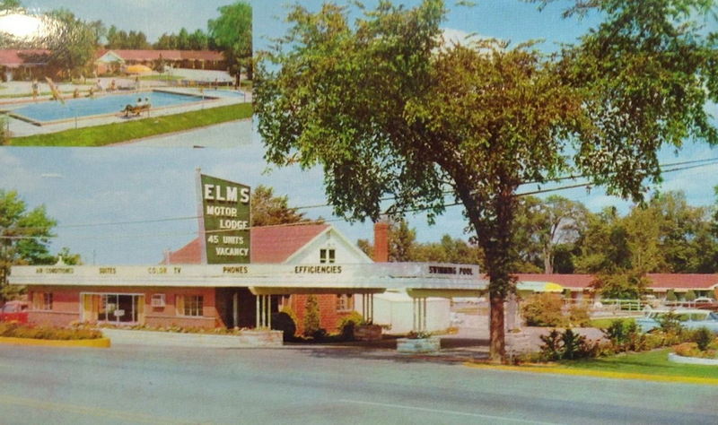 Elms Motel (America Inn) - Vintage Postcard